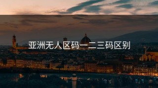 亚洲无人区码一二三码区别