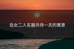岳女二人名器共侍一夫的寓意